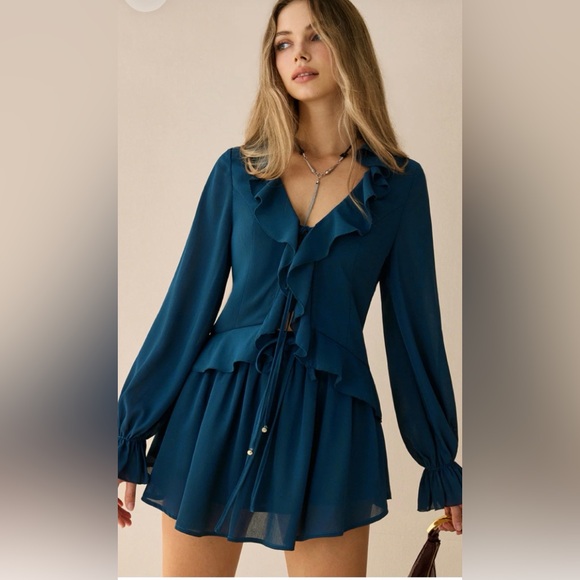 Commense Teal Mini Skirt and matching Top - Picture 3 of 7